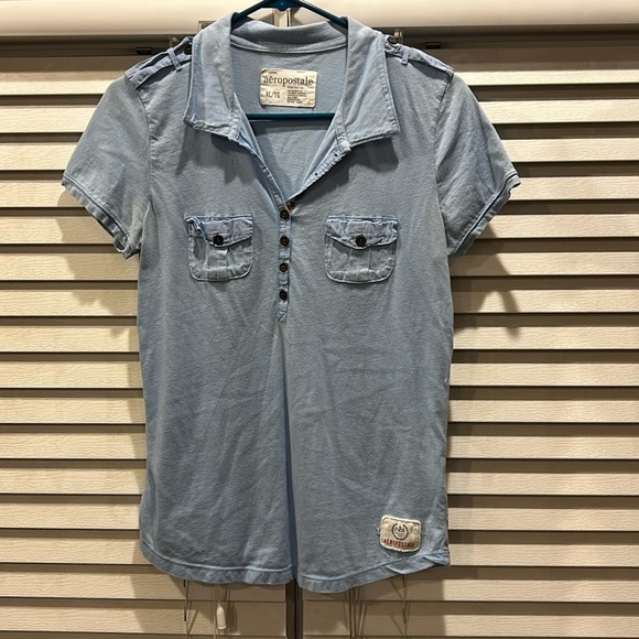 Aeropostale collared, half button down with pockets - Picture 5 of 6